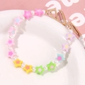 Detail of colorful star beads and pearls chain with gold metal clip for shoes - Gold Star Style