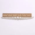 Close-up of DIY faux pearl chain for shoes with measurement showing 16cm length - Gradient Bead Style (No. 2)