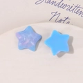 Macro view of blue glitter resin star charms for DIY earrings and hair accessories - Blue