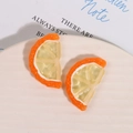 Realistic yellow orange fruit resin slices for DIY earrings and phone case crafts - Orange