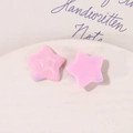 Pink resin star charms with glitter and solid finish for DIY jewelry and hair accessories - Deep Pink