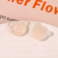 Macro shot of cute cartoon bear resin charms for DIY jewelry and phone case crafts - Bear Head / White