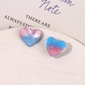 Pink and blue gradient heart-shaped resin studs with a pearlescent finish - Resin / Blue Gradient Style / Blue