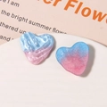 Sternenglitzer Herz-Harzanhänger in Blau und Rosa Verlauf für DIY-Haarschmuck - Blau