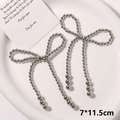 Détail de boucles de chaussures en perles argentées tressées à la main avec pompons - Style 3 (7*11.5cm) / Style à Franges Argentées