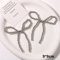 Détail des breloques de chaussures nœud en perles argentées 9x9cm et accessoires DIY - Style 4 (9*9cm) / Argent Grand