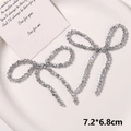 Detailed view of handmade woven pearl bow shoe charms with size measurements 7.2x6.8cm - Style 6 (7.2*6.8cm) / Grey Faceted Style