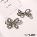 Detail of silver beaded bow shoe charms for DIY clogs with dimensions 4.3x2.6cm - Style 3 (4.3*2.6cm) / Silver Micro Bead Style