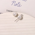 Macro view of matte glass pearls and silver metal pin components for DIY jewelry making - Artificial Pearl (1 Piece) / 8mm / White