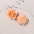 Detailed macro view of orange resin roses with sugary texture for DIY jewelry and crafts - Orange