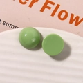 Cabochon rotondi in resina verde chiaro per orecchini e accessori capelli DIY - Verde Erba