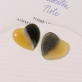 Detail of yellow and black marble pattern resin heart charms for DIY hair accessories - Yellow and Gray Mixed