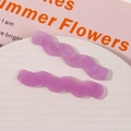 Two purple wavy resin hair clips with solid and marble texture for summer DIY hair styling - Purple