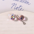 Faceted Aurora AB glass teardrop beads with silver eye pins for DIY jewelry making - Teardrop Loose Bead / Phantom Pink