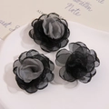 Detail von grauen und schwarzen Netz-Rosenblättern für DIY Haarschmuck Zubehör - Schwarz