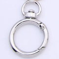 Silver zinc alloy 25mm swivel spring ring clasp for DIY keychains and bags - Silver
