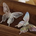 Stereoskopische irisierende Schmetterlings-Anhänger mit Regenbogeneffekt für Haarschmuck - Groß Transparent