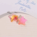 Macro shot of glittery pink star charms with resin texture for DIY jewelry making - Translucent Pink Orange Gradient Style (Pink) / Pink