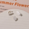 Three-piece set of white plastic buckle clips for DIY sneaker decoration and accessories - Solid White