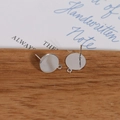 Macro shot of silver plated ear stud base with hanging ring for DIY jewelry making - 12mm / Silver