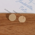 Detail of gold-plated round earring studs with loops on a wooden base for DIY jewelry making - 16mm / Gold