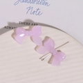 Détail de breloque nœud en résine violet clair avec épingle pour bijoux de bricolage - Violet