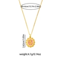 Detail of pink enamel rose necklace with cubic zirconia and dimensions 40+6cm - Gold Rose (EXRGN0311)