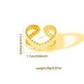 Anello minimalista in acciaio inossidabile placcato oro 18k con texture perlata e dimensioni - Stile con Texture a Perline Dense (TYGR1574)