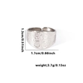 Adjustable silver tree of life stainless steel ring with dimensions and weight data - Adjustable Open Size / Tree of Life Engraved Style (TYR0505) / Silver
