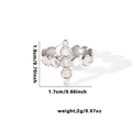 Stainless steel multi-layered crossover ring in silver finish with size specifications - Adjustable Open Size / Cross Circle Ring Style (TYR0509) / Silver