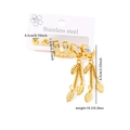Ensemble de boucles d'oreilles en acier doré avec perles et pampilles de feuilles - Ensemble Boucles d'Oreilles Feuille Strass 0603