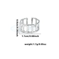 Anello geometrico in acciaio argento con altezza 0,9cm e diametro interno 1,7cm - Aperto Regolabile / Stile Traforato a Recinto Verticale (TYR0634)