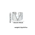 Anello multistrato regolabile in acciaio inossidabile argento con perline a forma di V - Aperto Regolabile / Stile a V con Perline Multistrato (TYR0644)