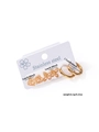 Detailed view of butterfly and diamond-shaped stainless steel gold earring set - Geometric Gold Style (EXRGE0454)
