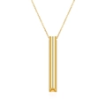Minimalist 18k gold plated stainless steel cylindrical whistle pendant necklace for women - Gold