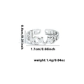 Bague ouverte en acier titane argenté avec motif de lettres love élégant - Ouvert Réglable / Style Lettres Love (TYR0594)