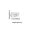 Bague ouverte en acier titane argenté à vagues avec motifs ajourés et taille réglable - Ouvert Réglable / Style Ajouré Vague Minimaliste (TYR0595)