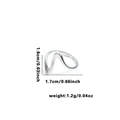 Bague vague argentée ajustable en acier titane avec des lignes épurées irrégulières - Ouvert Réglable / Style Ligne de Vague Simple (TYR0597)