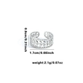Elegante anello aperto in foglia di alloro d'argento in acciaio al titanio lucido - Misura Aperta Regolabile / Stile Foglia di Alloro (R0615)