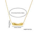 Detail view of gold titanium snake chain necklace with curved bean pendant dimensions - Curved Bean Oval Style (TYN0207)
