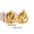 Paramètres de taille détaillés pour boucles d'oreilles dorées avec hauteur et largeur - Boucles d'oreilles Anneaux Triples (TYE0762)
