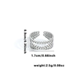 Anello multistrato minimalista in acciaio al titanio argento con design a catena tripla - Misura Aperta Regolabile / Stile Catena Multistrato (R0620)