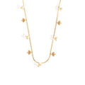Minimalist 18k gold plated tree of life necklace with white enamel flowers for women - Tree of Life Flower Style (0269) - Gold