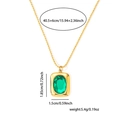 Gold-tone titanium necklace with green gemstone pendant dimensions and technical specs - Oval Emerald Style (TY-emerald)