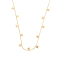 Detailed close-up of golden necklace featuring small star-shaped pendants on a white background - Multi Star Style (0281) - Gold