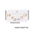 Spécifications de taille pour un ensemble de trois paires de boucles d'oreilles en or - Ensemble De Zircons À Fleurs 0949