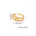 Schlangenmuster Ring aus 18K vergoldetem Edelstahl mit 1,9cm Innendurchmesser - Rauten-Schlangenschuppen-Stil (#0102)