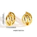 Boucles d'oreilles sphère creuse dorée multicouches, hauteur 2,63cm et largeur 1,77cm - Boucles d'oreilles Sphère Creuse 3D Entrelacées Multi-Couches (TYE0778)