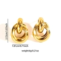 Boucles d'oreilles nœuds entrelacés dorés rétro avec finition métal poli brillant - Boucles d'oreilles 3D à Sphère Entrelacée Multi-Anneaux (TYE0781)