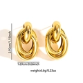 Boucles d'oreilles ovales entrelacées en or avec mesures de dimensions de 2,92 cm - Boucles d'oreilles Polies Ovales Superposées Or (TYE0782)